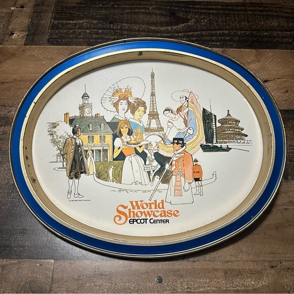 Walt Disney World EPCOT World Showcase Metal Tray - Picture 1 of 7
